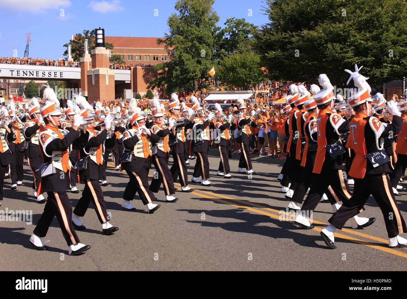 L'orgoglio del Southland Marching Band, nome ufficiale della University of Tennessee banda a Knoxville TN Foto Stock