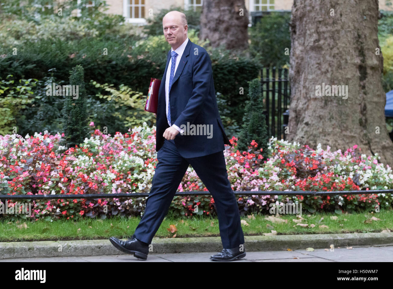 A Downing Street, Londra, il 18 ottobre 2016. Segretario dei trasporti Chris Grayling arriva al settimanale di riunione del gabinetto al 10 di Downing Street a Londra. Credito: Paolo Davey/Alamy Live News Foto Stock