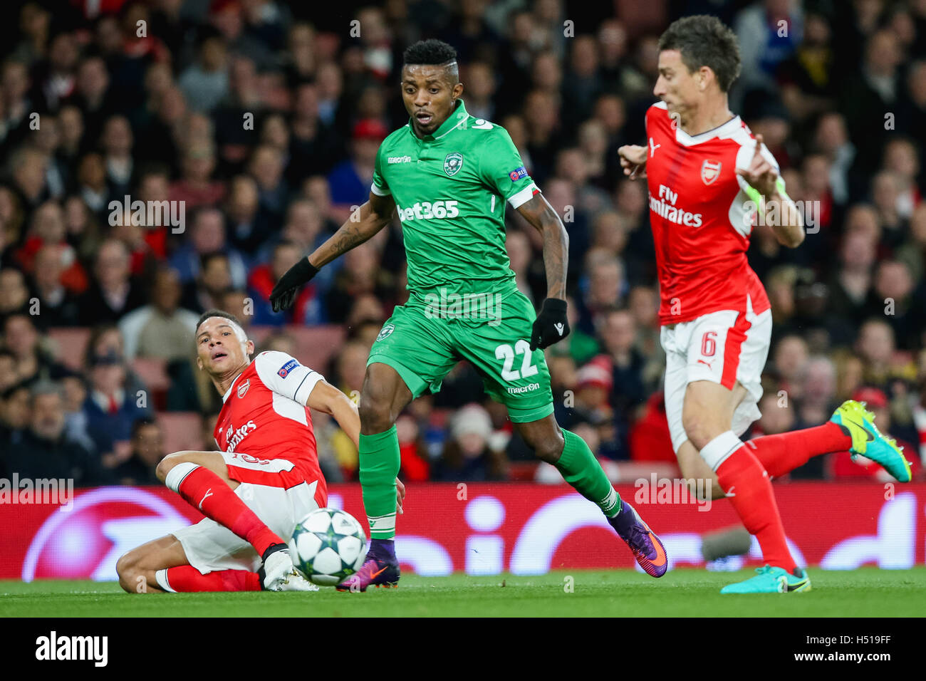Londra, Regno Unito. Xix oct, 2016. Jonathan (Cafu Ludogorets) Calcio/Calcetto : Jonathan di Cafu Ludogorets durante la UEFA Champions League match tra Arsenal e Ludogorets Razgrad all'Emirates Stadium di Londra, in Inghilterra . Credito: AFLO/Alamy Live News Foto Stock
