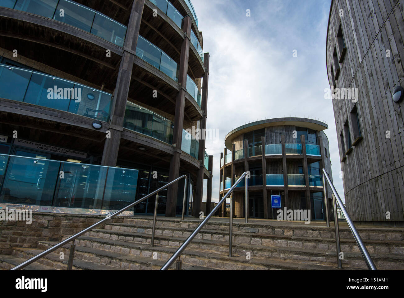 Broadchurch stazione di polizia segno a West Bay, Dorset in luogo per le riprese della serie 3 di hit ITV dramma staring David Tennant Foto Stock