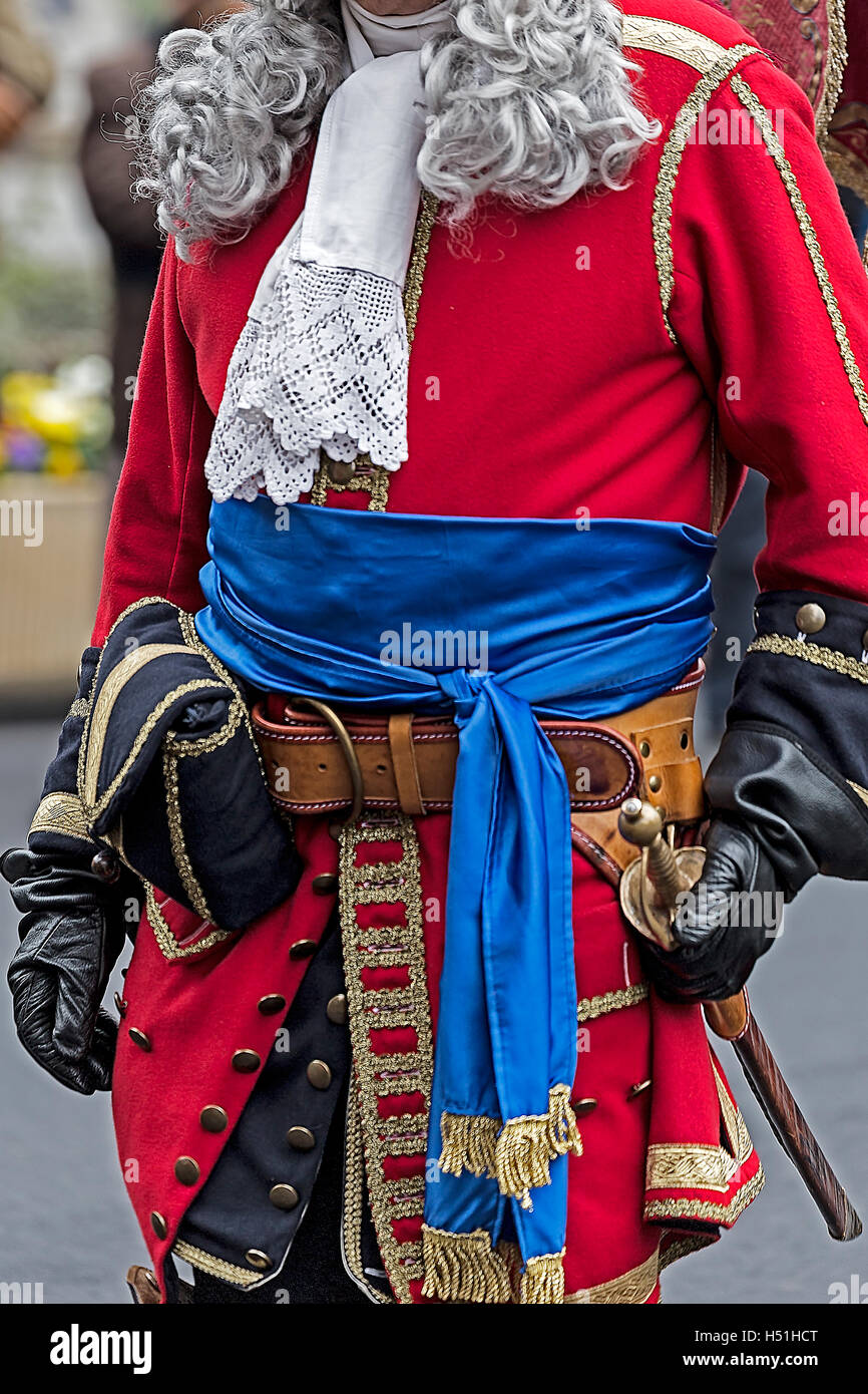 Sullo sfondo di un soldati medievali abiti. Dettaglio. Foto Stock