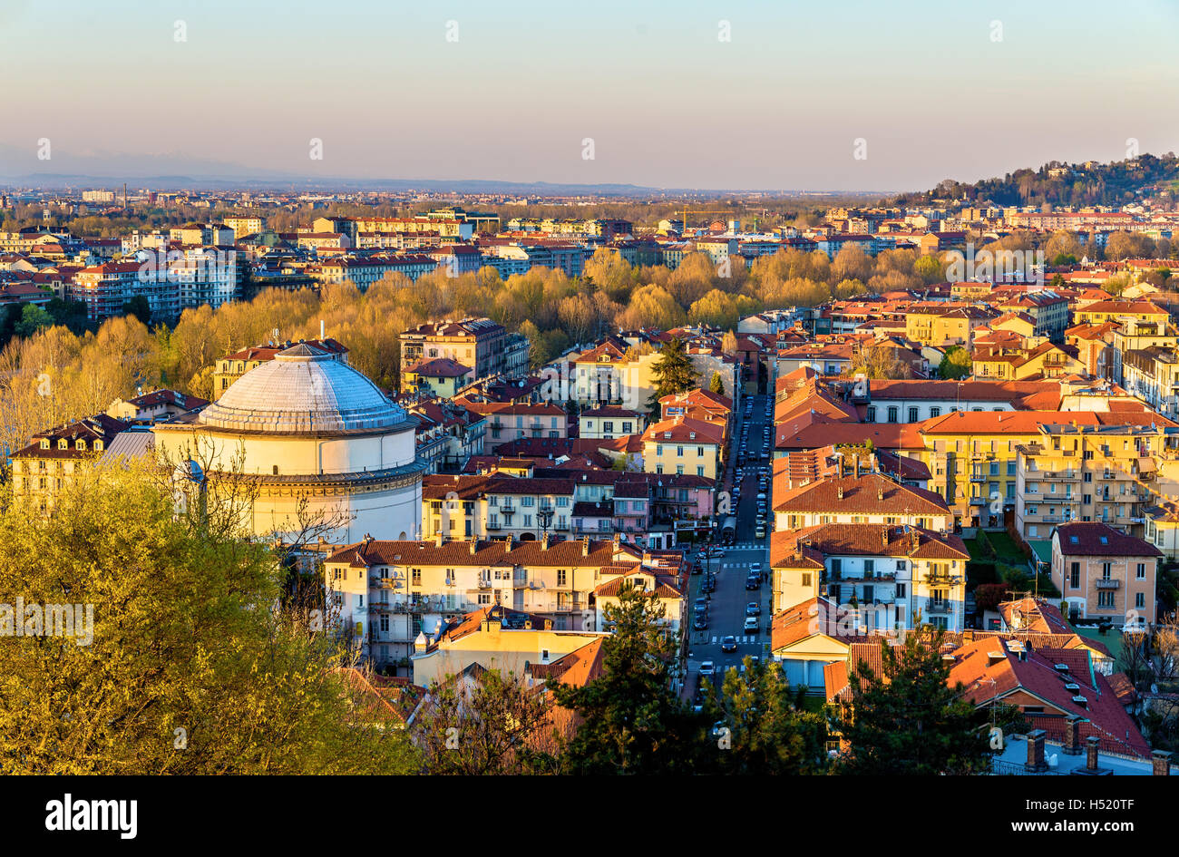 Vista di Torino in serata - Italia Foto Stock
