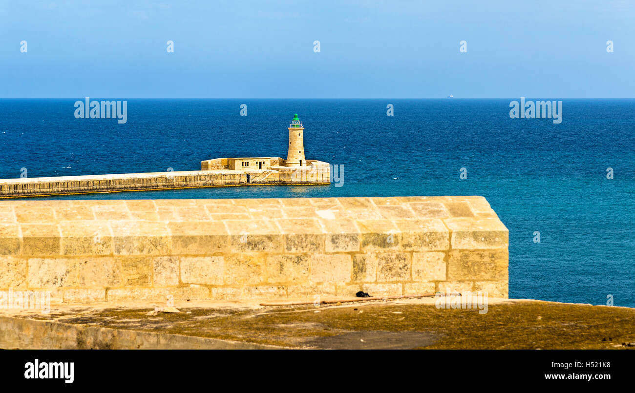 San Elmo Lighthouse vicino a La Valletta - Malta Foto Stock