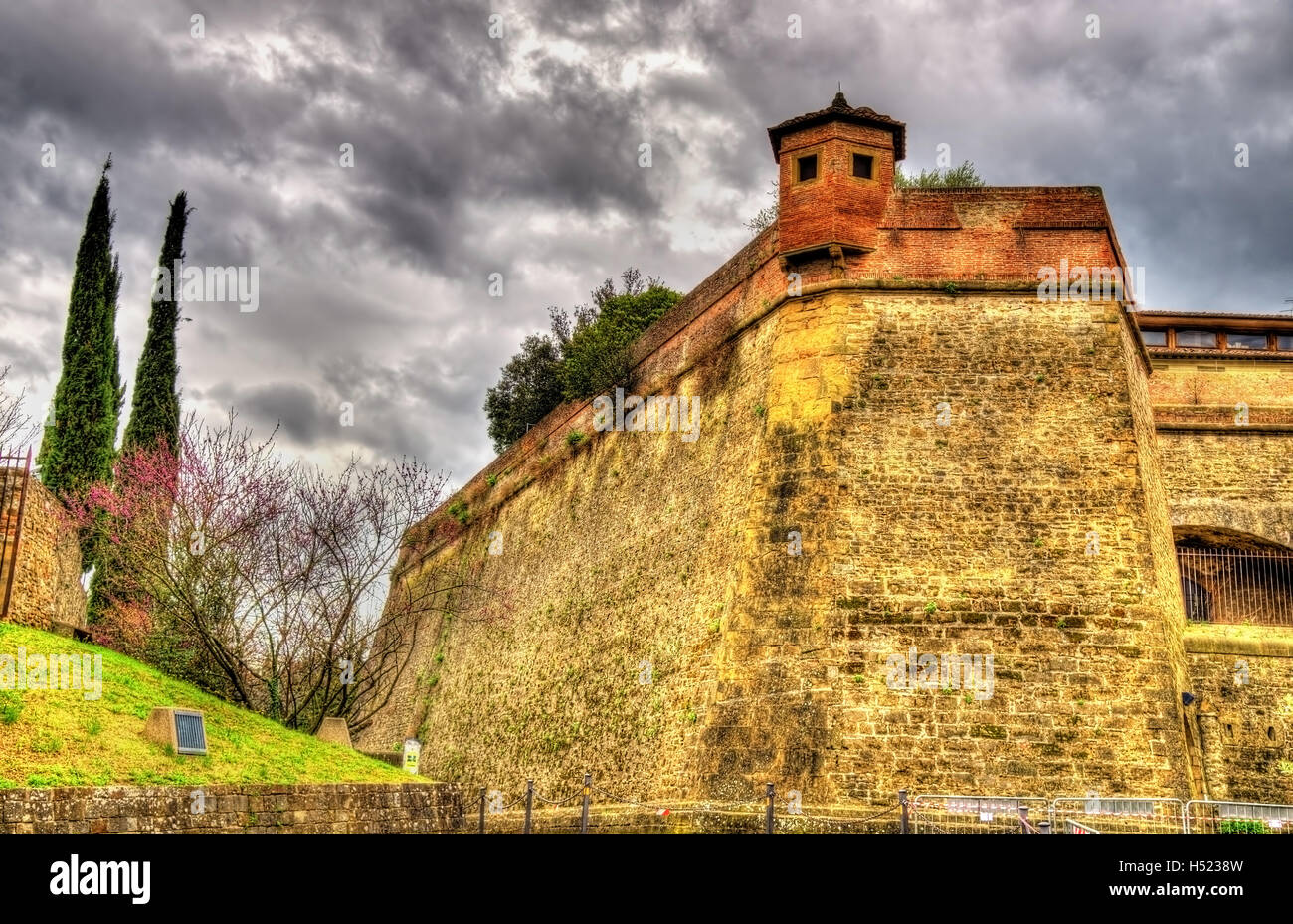 Mura del Forte di Belvedere a Firenze - Italia Foto Stock