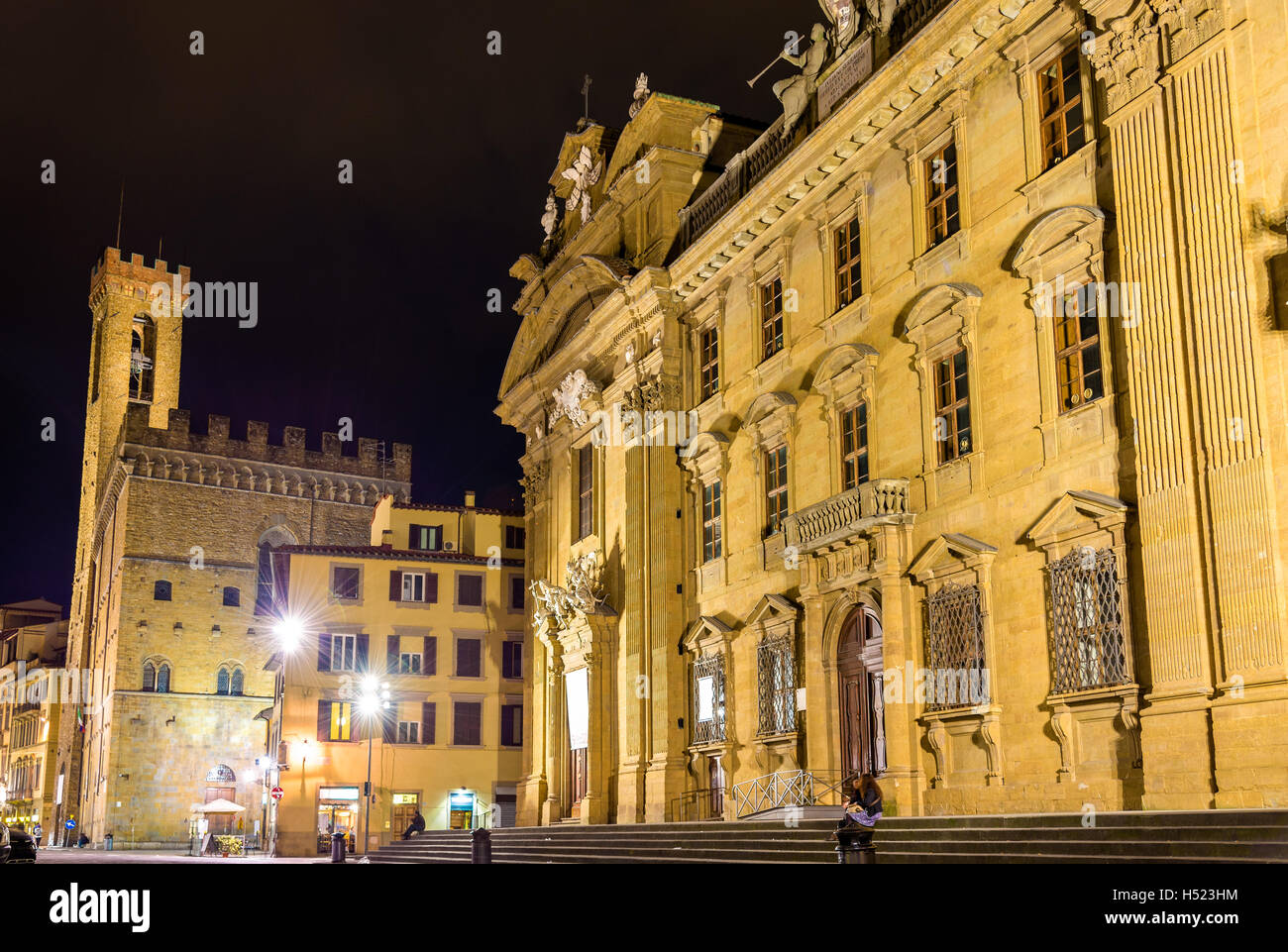 San Firenze complesso di notte - Italia Foto Stock