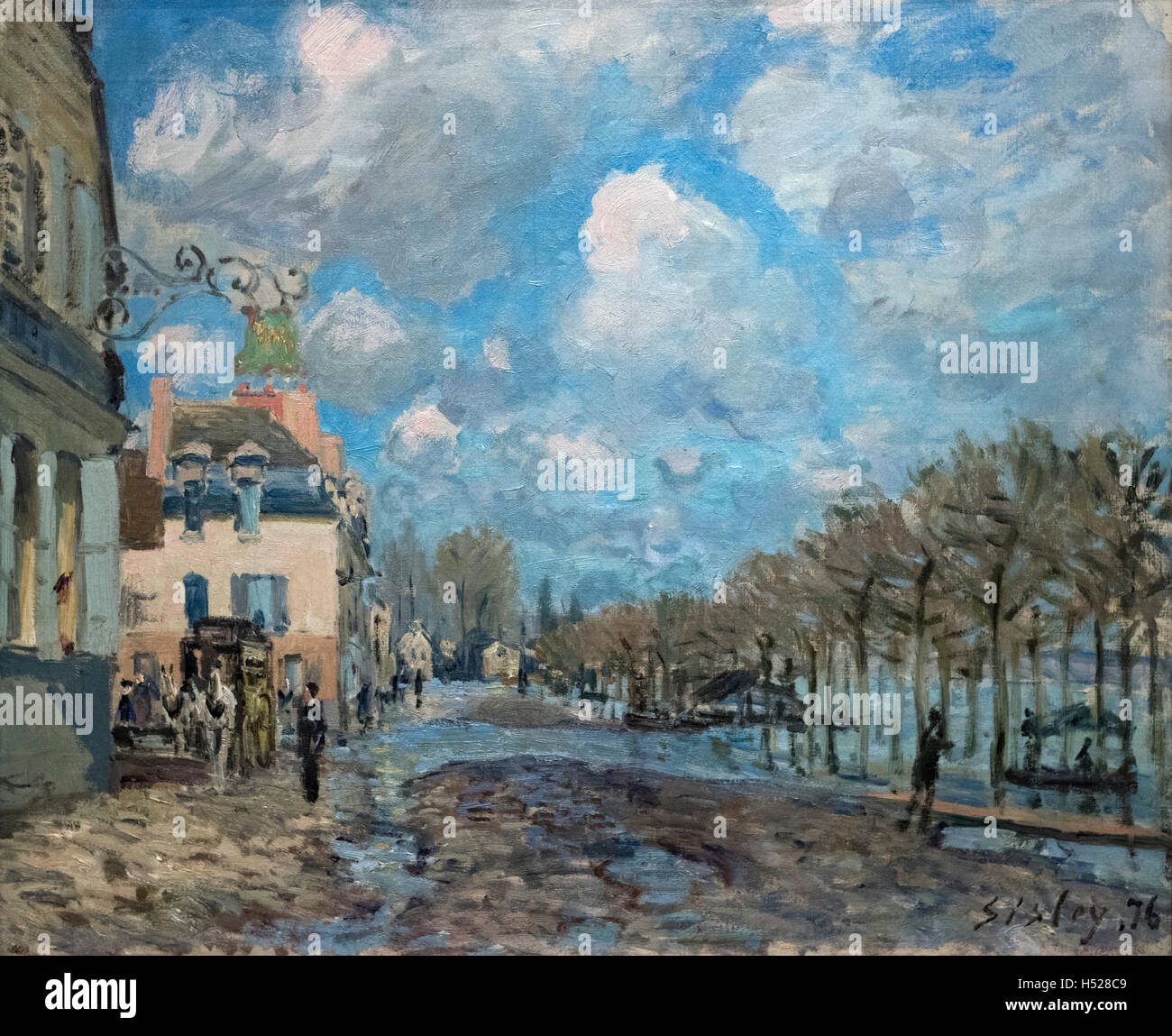 Alfred Sisley (1839-1899), il diluvio a Port-Marly, 1876. Foto Stock