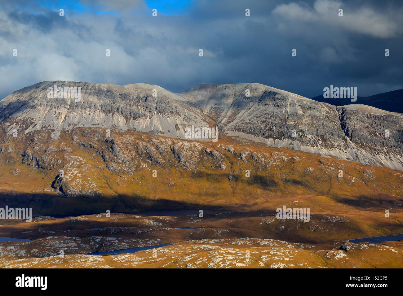 Arkle montagna in autunno da Ben pila Foto Stock