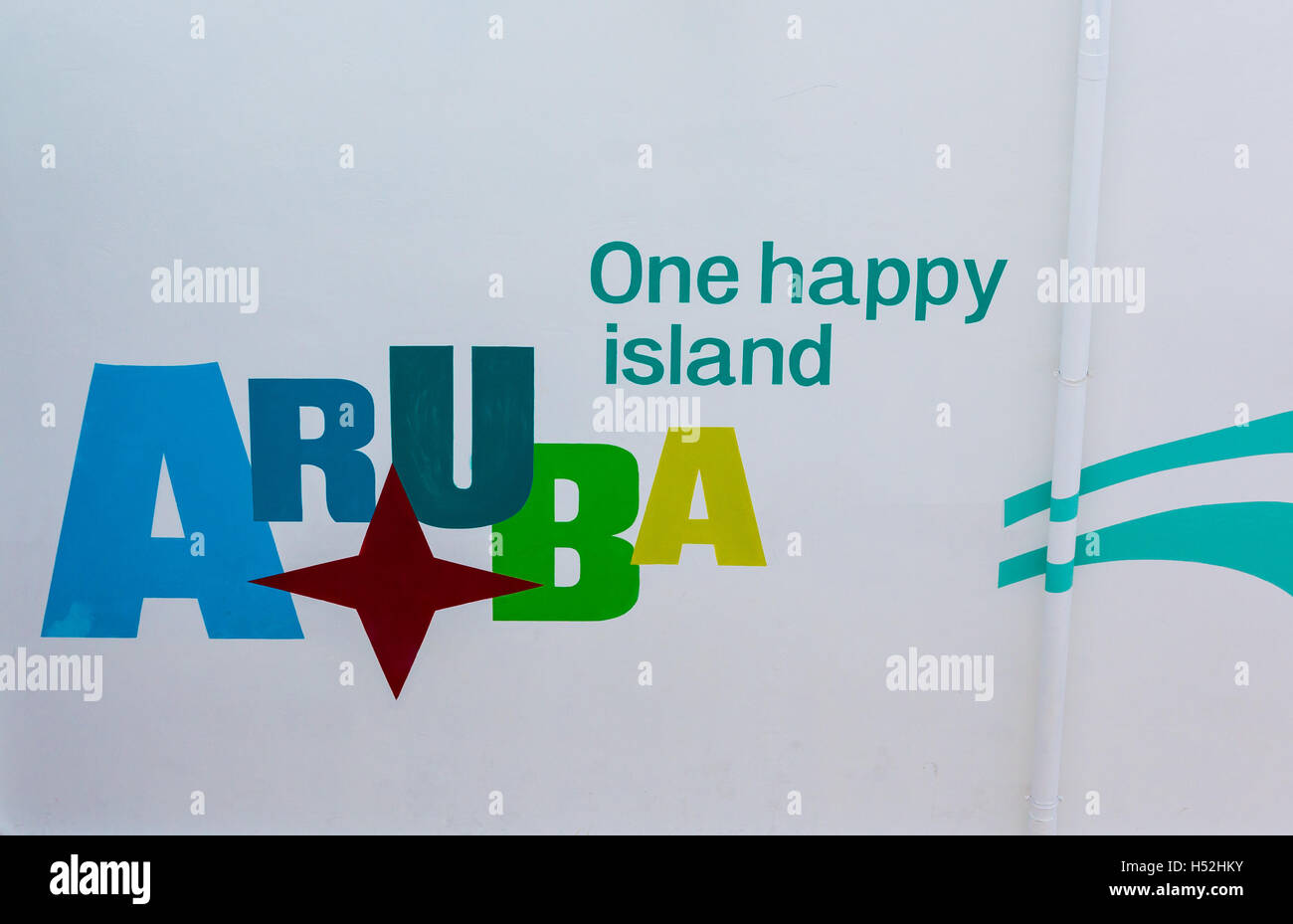 Aruba una isola felice segno Foto Stock