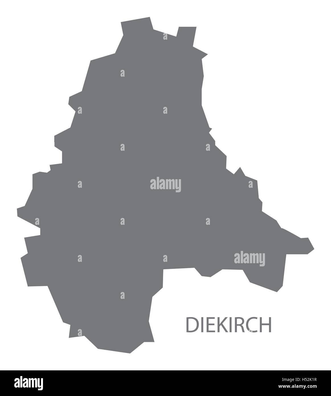 Diekirch Lussemburgo Mappa grigio Illustrazione Vettoriale