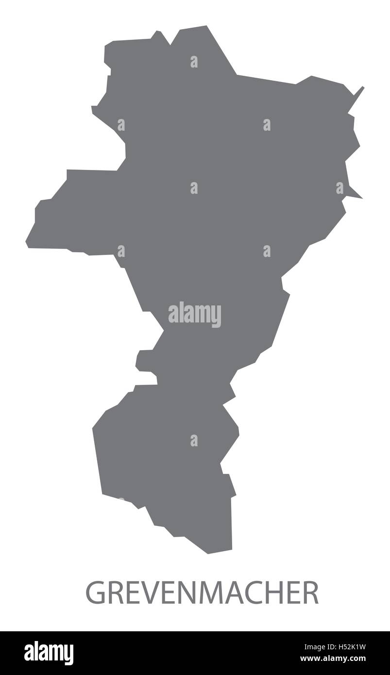 Grevenmacher Lussemburgo Mappa grigio Illustrazione Vettoriale