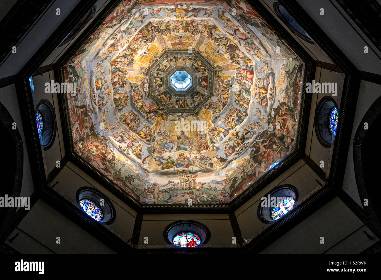 L'interno della cupola della grande cupola del Duomo (Cattedrale di Santa Maria del Fiore a Firenze, Italia Foto Stock