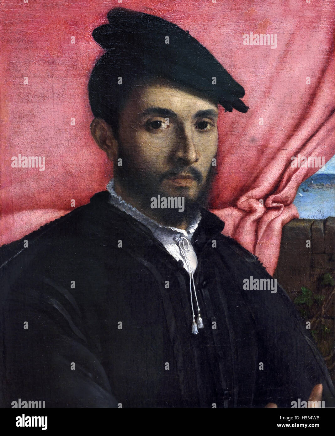Ritratto di un giovane uomo 1526 Lorenzo Lotto 1480 - 1556/57 pittore italiano di scuola veneziana, Italia Venezia Foto Stock