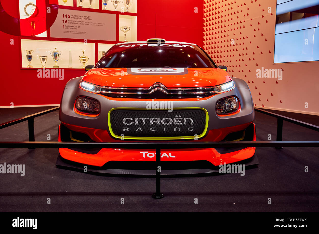 Parigi, Francia - 29 Settembre 2016: 2016 Citroen C3 WRC Concept presentato sul Motor Show di Parigi a Porte de Versailles Foto Stock
