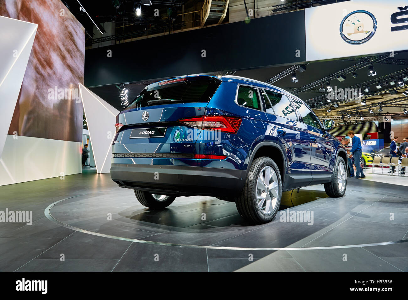 Parigi, Francia - 29 Settembre 2016: 2017 Skoda Kodiaq presentato il Motor Show di Parigi a Porte de Versailles Foto Stock