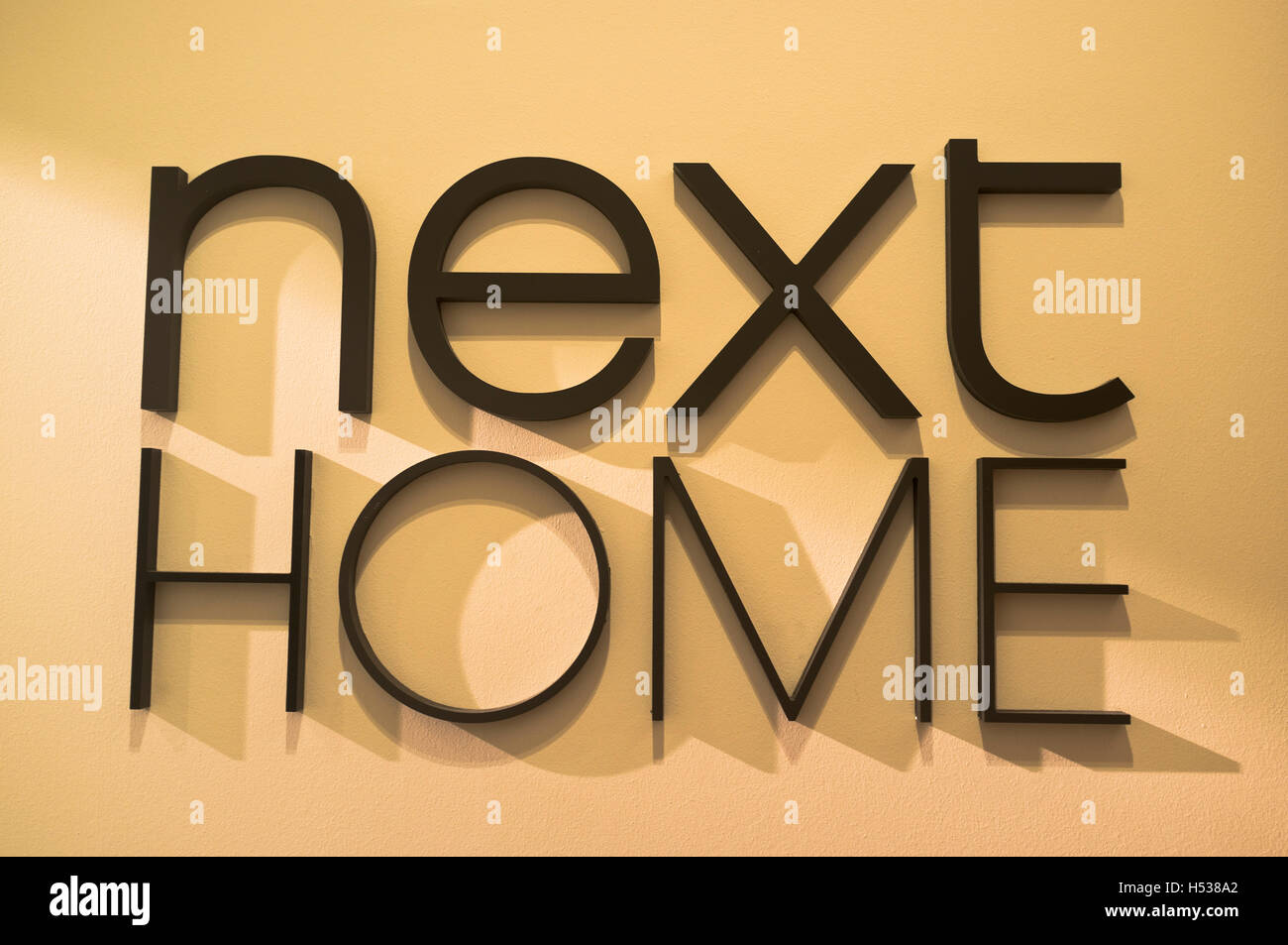 Dh Next Home SHOP UK Next home store segno Foto Stock