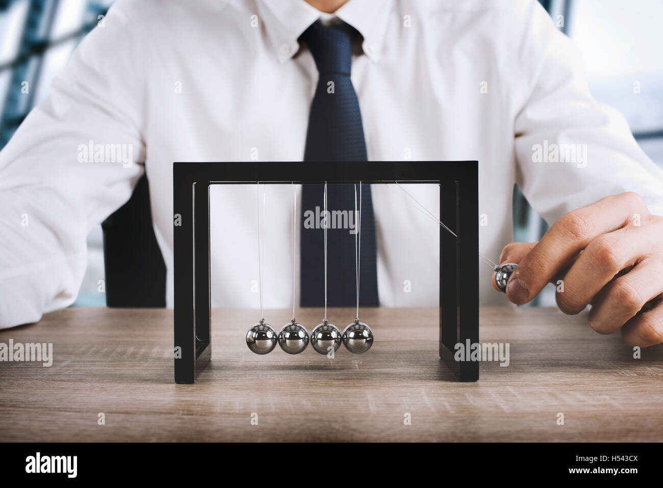 Business Newton culla Foto Stock