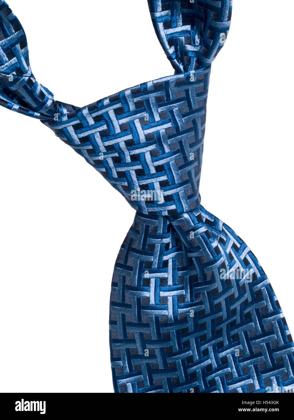 Blue Tie collo isolato su bianco Foto Stock