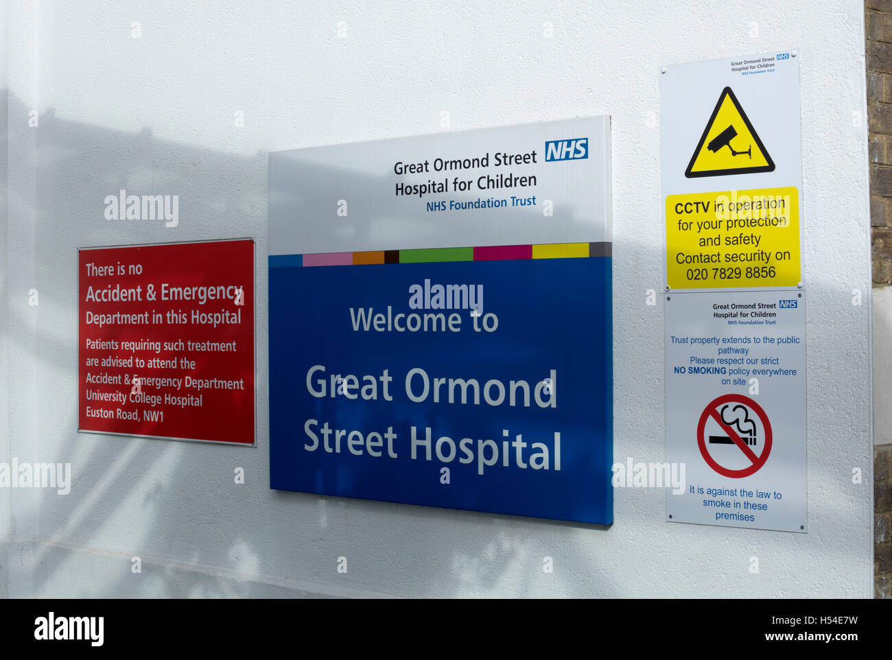 Great Ormond Street Hospital segni, London, Regno Unito Foto Stock