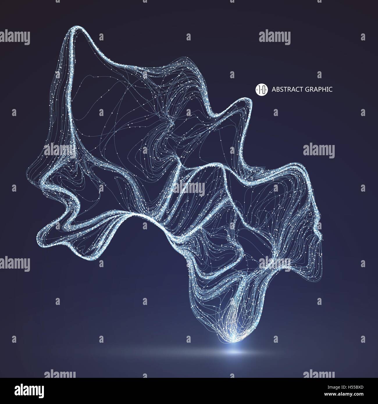 Modello a punti composto da mesh,senso tecnologico di grafica astratta Illustrazione Vettoriale