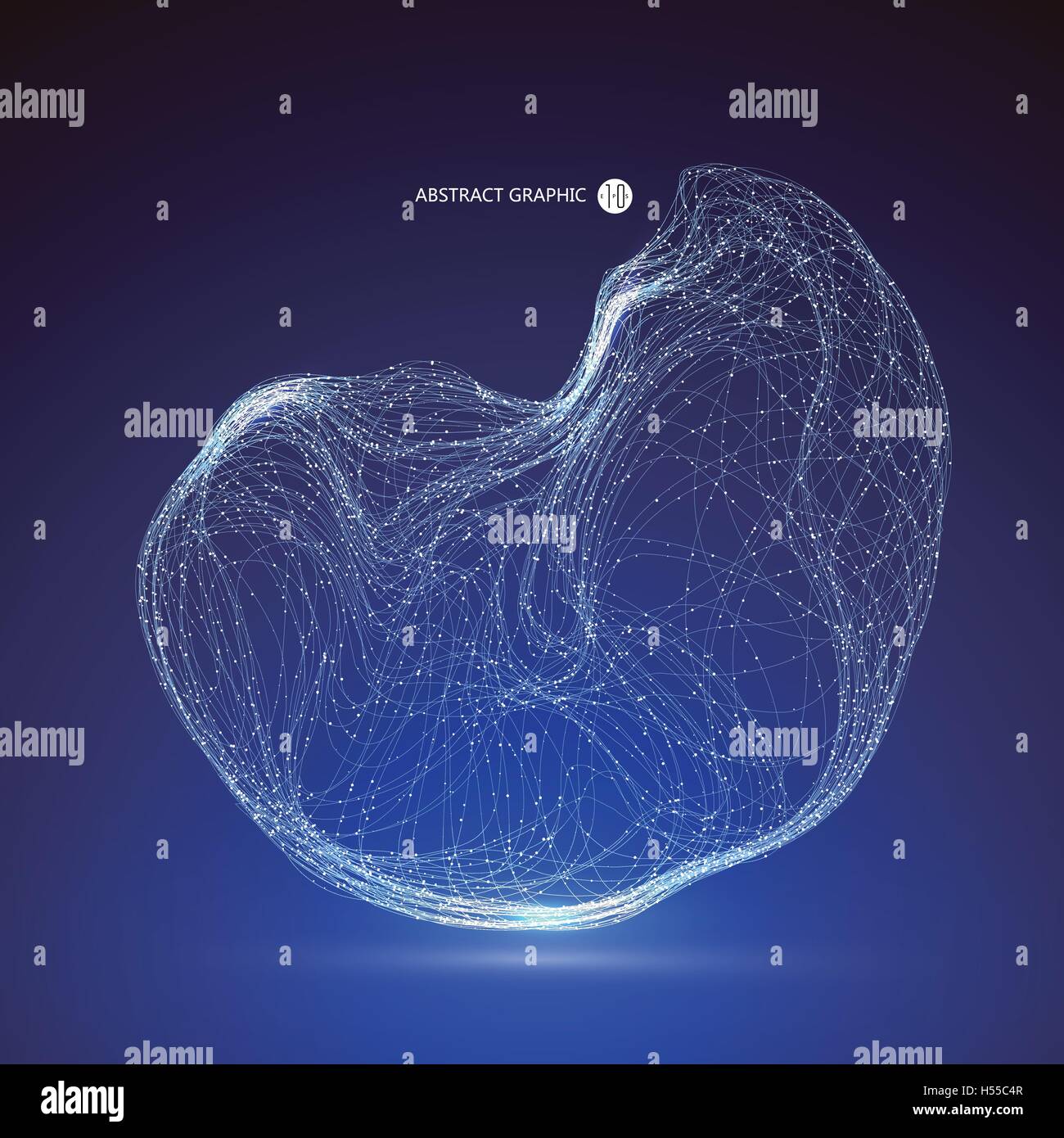 Modello a punti composto da mesh,senso tecnologico di grafica astratta Illustrazione Vettoriale