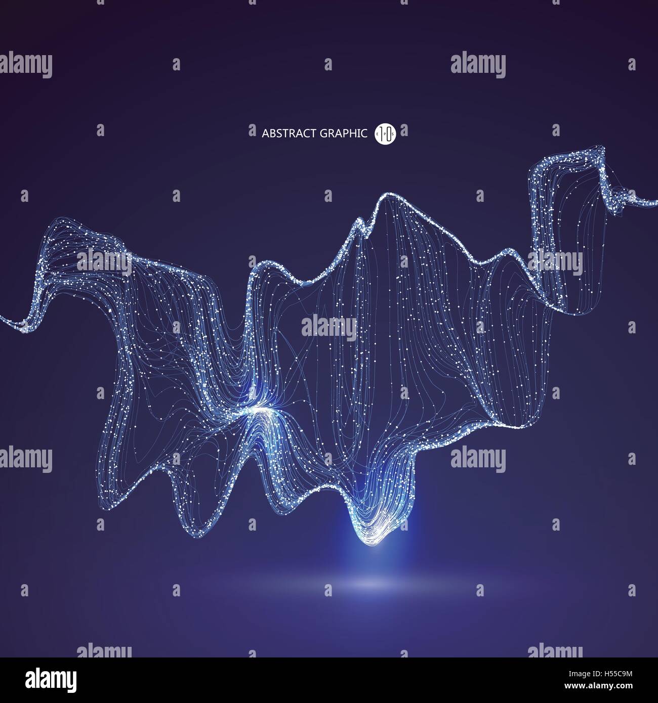 Modello a punti composto da mesh,senso tecnologico di grafica astratta Illustrazione Vettoriale