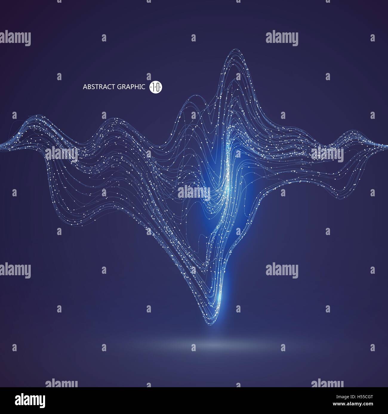 Modello a punti composto da mesh,senso tecnologico di grafica astratta Illustrazione Vettoriale