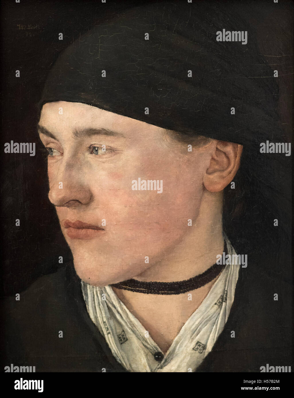 Wilhelm Leibl (1844-1900), Dachau testa della ragazza, 1879. Mädchenkopf (Dachauerin). Foto Stock