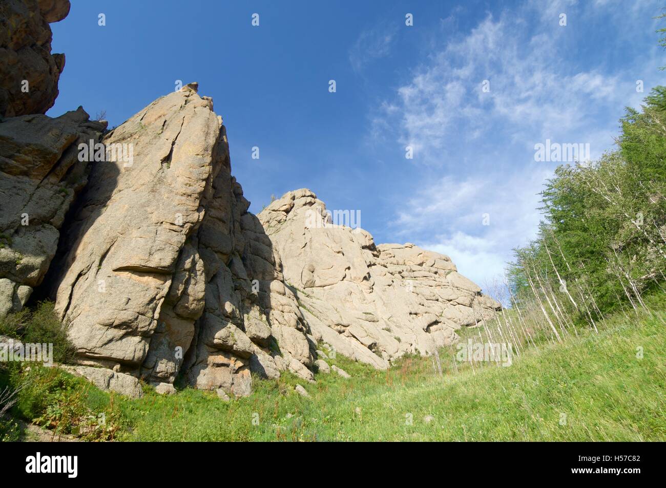 Paesaggio in Gorkhi Terelji National Park, Mongolia Foto Stock