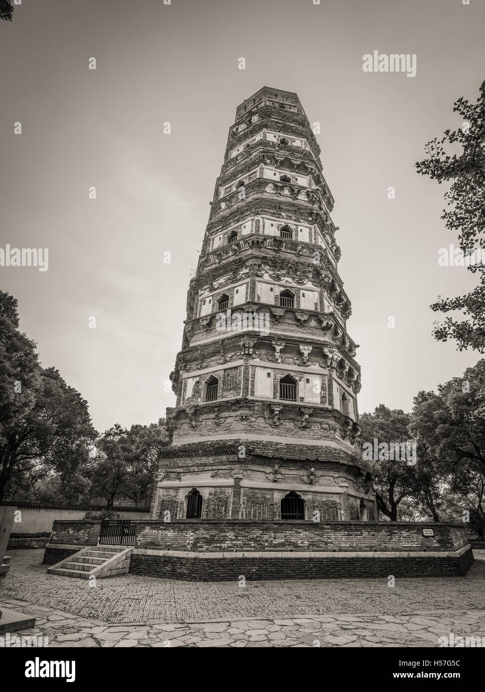 La collina della tigre (Pagoda Pagoda Yunyan) sulla collina della tigre a Suzhou City, Jiangsu Province della Cina orientale Foto Stock