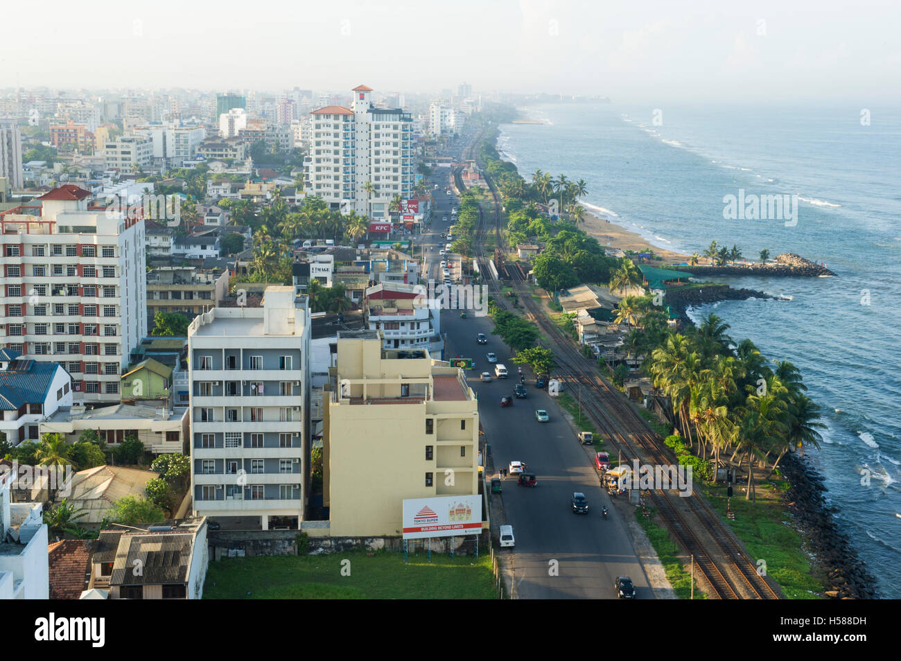 Vista sul lungomare, Colombo, Sri Lanka Foto Stock