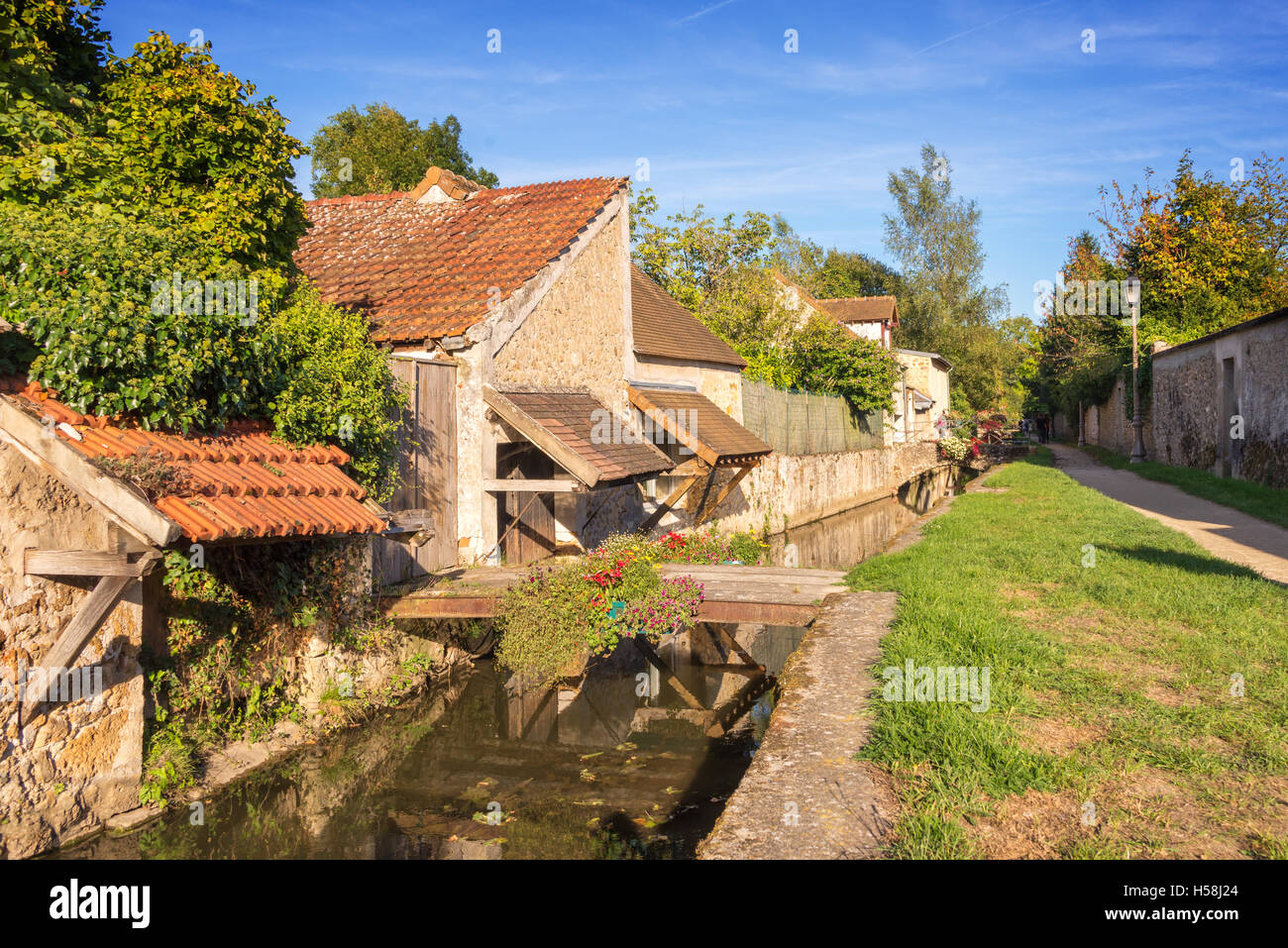 Promenade des Petits Ponts (piccoli ponti promenade), in Chevreuse, Francia Foto Stock