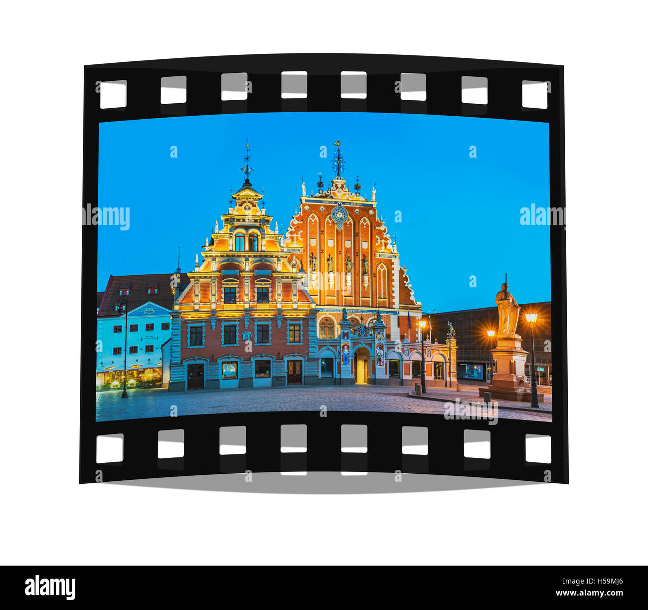 La Casa delle Teste Nere sulla piazza del Municipio è stato menzionato per la prima volta nel 1334, Riga, Lettonia, Paesi Baltici, Europa Foto Stock