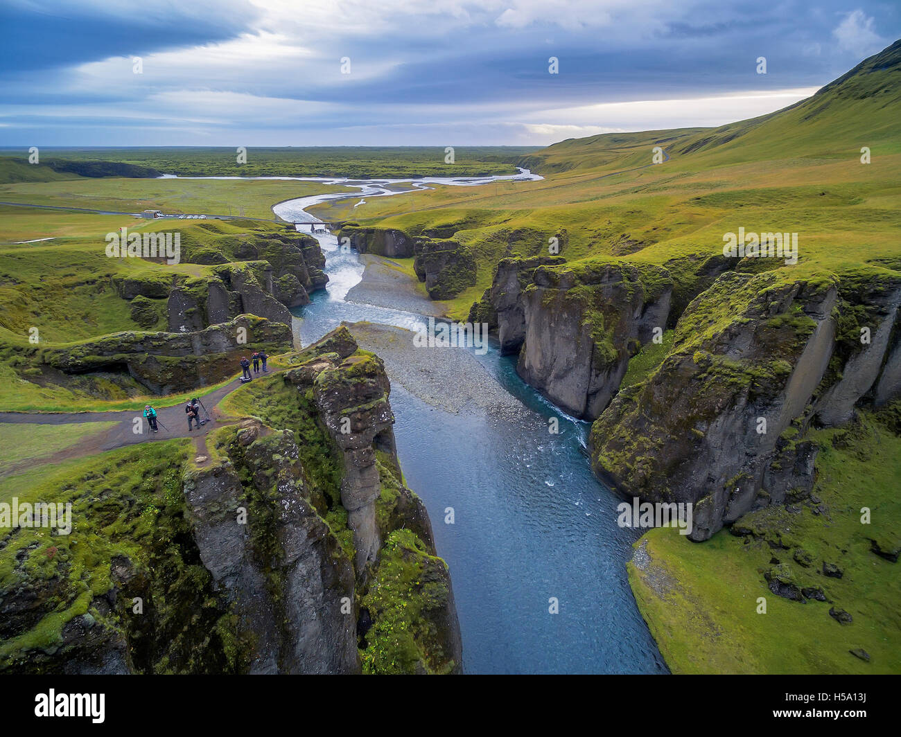 Fjadrarglufur Canyon, Fjadra River, Islanda. Situato fuori la Ring Road vicino alla città di Kirkjubaejarklaustur. Questa immagine è scattato Foto Stock