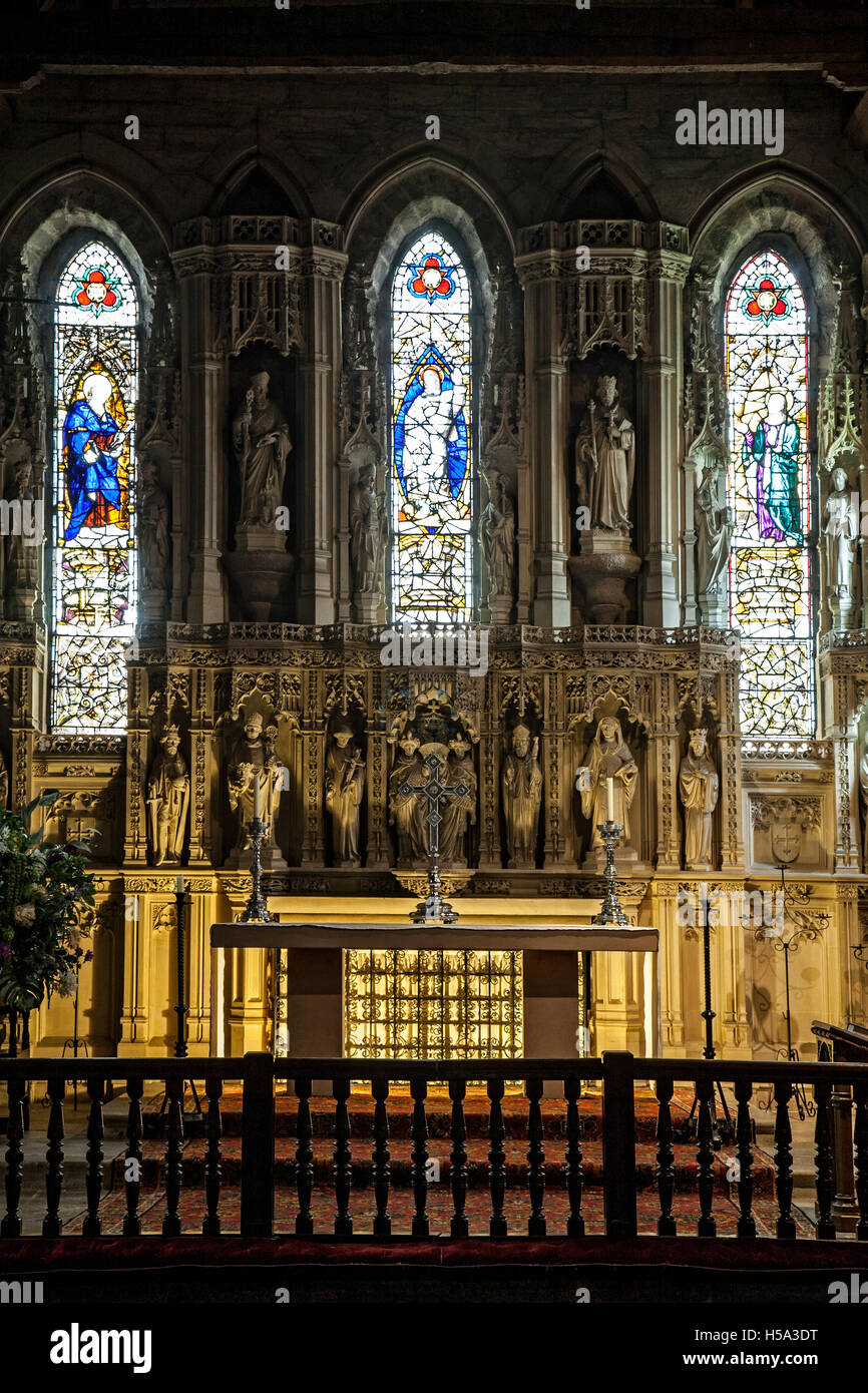 Altare di San Aidan è la Chiesa, Bamburgh, England, Regno Unito Foto Stock