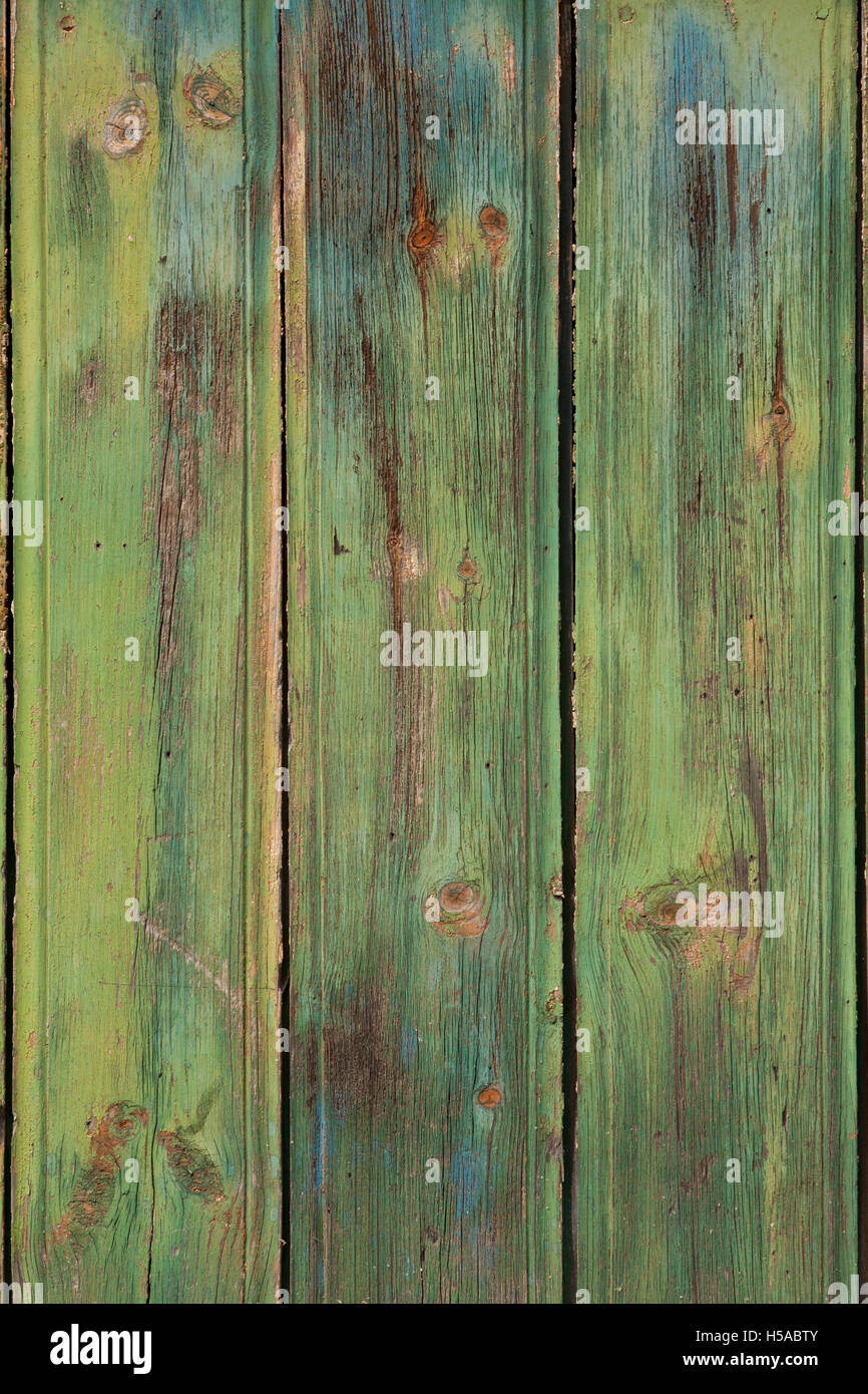 Antichi verde plance di sfondo o vintage texture di legno Foto Stock