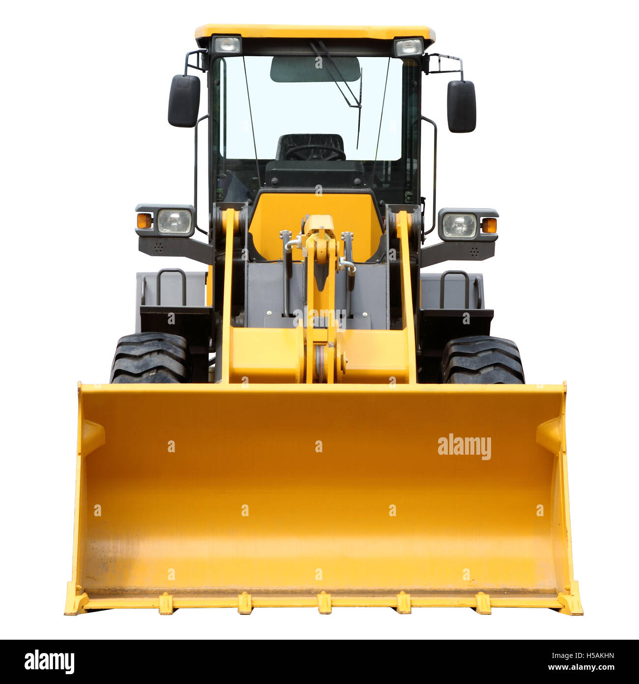 Moderno bulldozer pesanti isolati su sfondo bianco Foto Stock