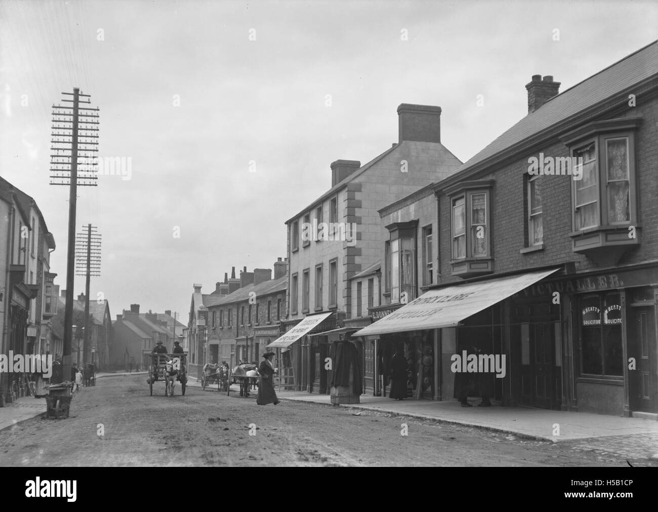 La posizione etichettata "2 Street, Dublin City" è identificata come in realtà a Navan, una città nella contea di Meath, in Irlanda. Tale chiarimento evidenzia un errore o una confusione nell'etichettatura geografica originale. Foto Stock