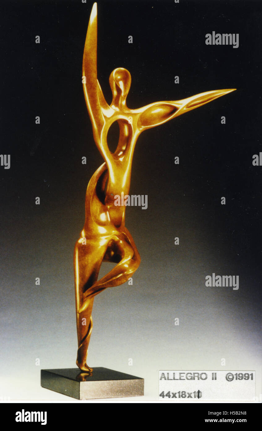 Allegro II è una scultura in bronzo ospitata presso il Yeshiva University Museum. Rappresenta il tema della danza e del patrimonio culturale ebraico attraverso l'espressione artistica. Foto Stock