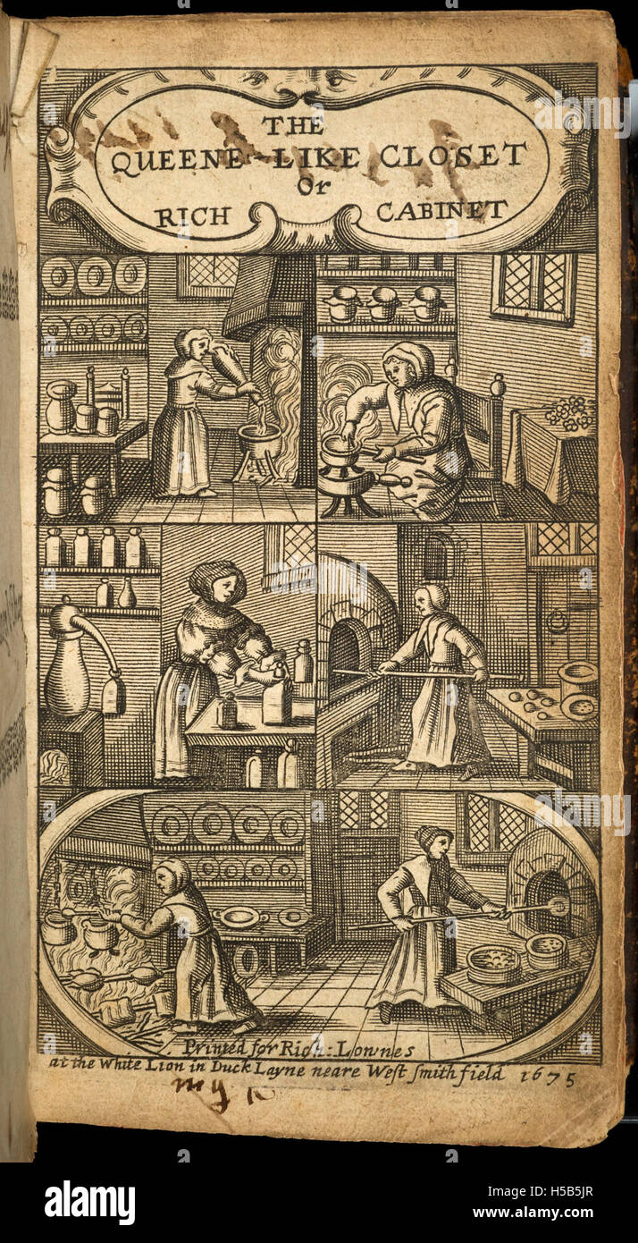 Il 'armadio a muro simile a una regina' è un'opera storica del 1670, che si riferisce probabilmente ad una prima descrizione o ad un pezzo di scrittura che descrive lo spazio privato di una donna, che potrebbe essere stato usato nella letteratura storica o dai reali durante il periodo. Foto Stock