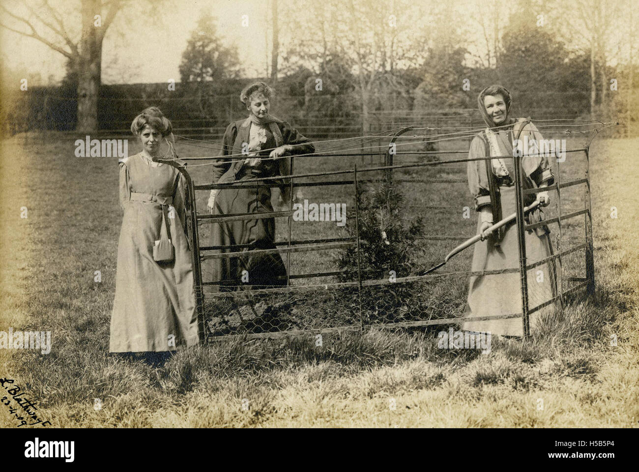 Annie Kenney, Constance Lytton e Emmeline Pethick Lawrence, 1909. Foto Stock