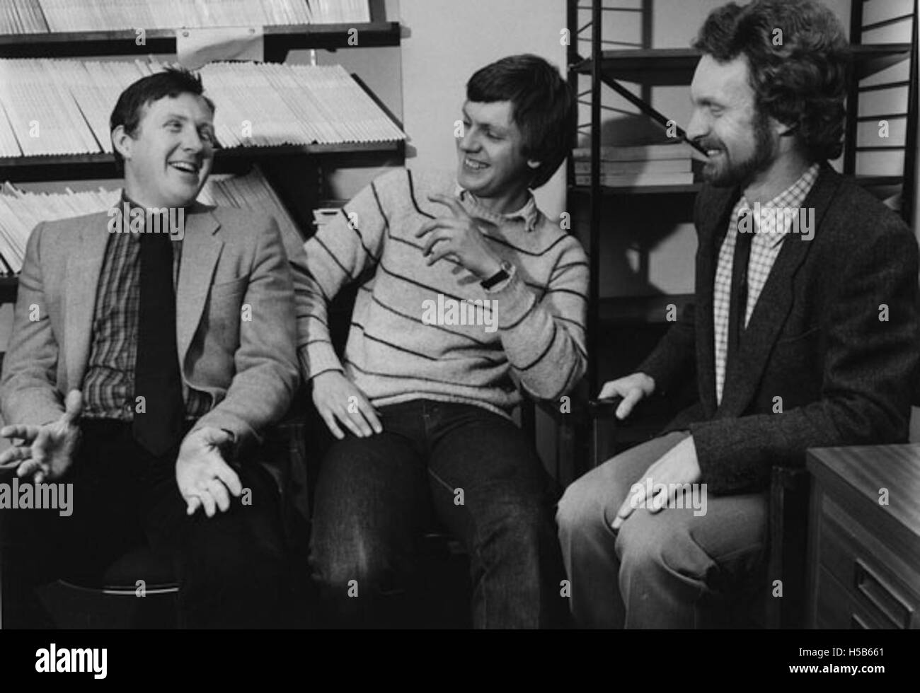 Questa immagine fa riferimento al dipartimento relazioni industriali del 1984, probabilmente relativo a questioni governative o organizzative riguardanti le relazioni di lavoro. Foto Stock