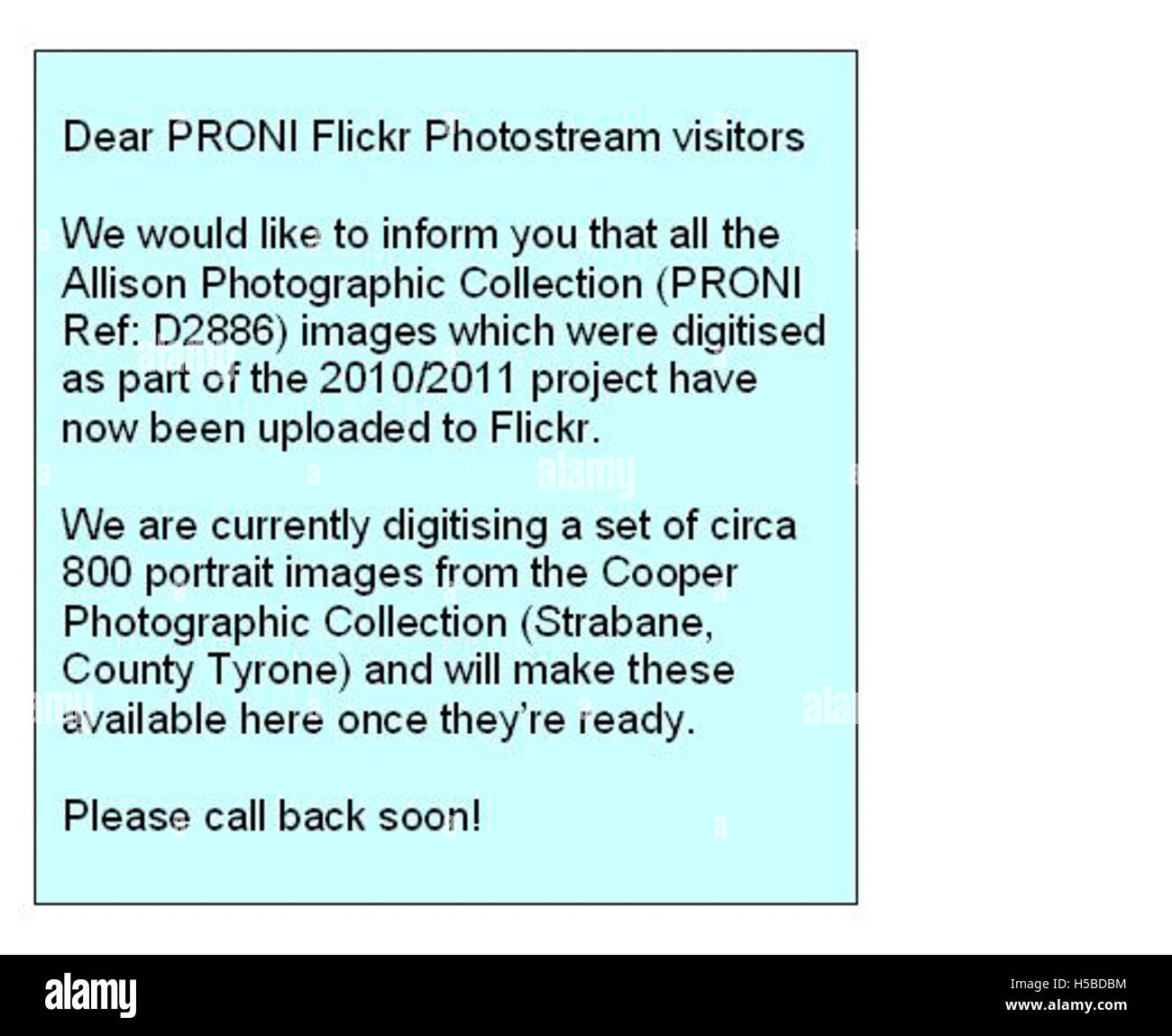 Questo messaggio è una comunicazione generale per i visitatori che visualizzano una raccolta o un archivio fotografico online. È probabile che incoraggi il coinvolgimento e fornisca contesto o informazioni relative alla raccolta visualizzata. Foto Stock