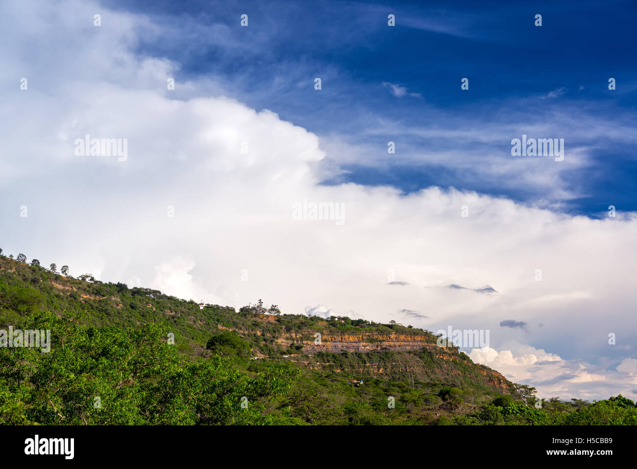 Vista del pianoro su cui sorge la città di Barichara, Colombia Foto Stock