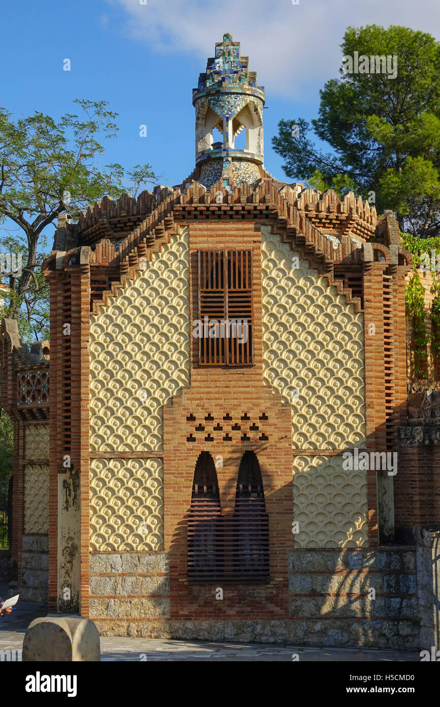 Famoso Finca Güell di Barcellona - un'attrazione turistica Foto Stock