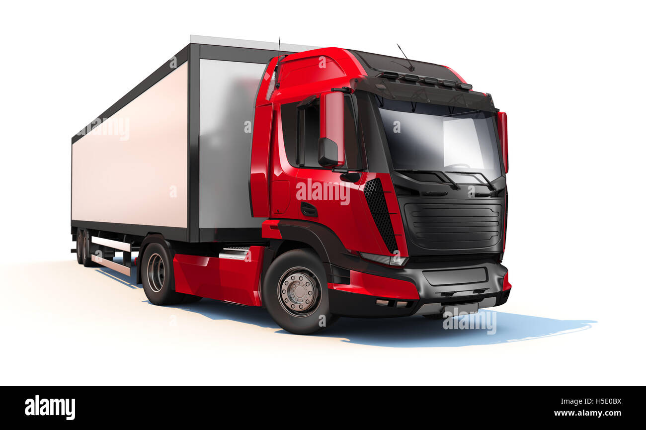 Generic rosso semi camion rimorchio Foto Stock