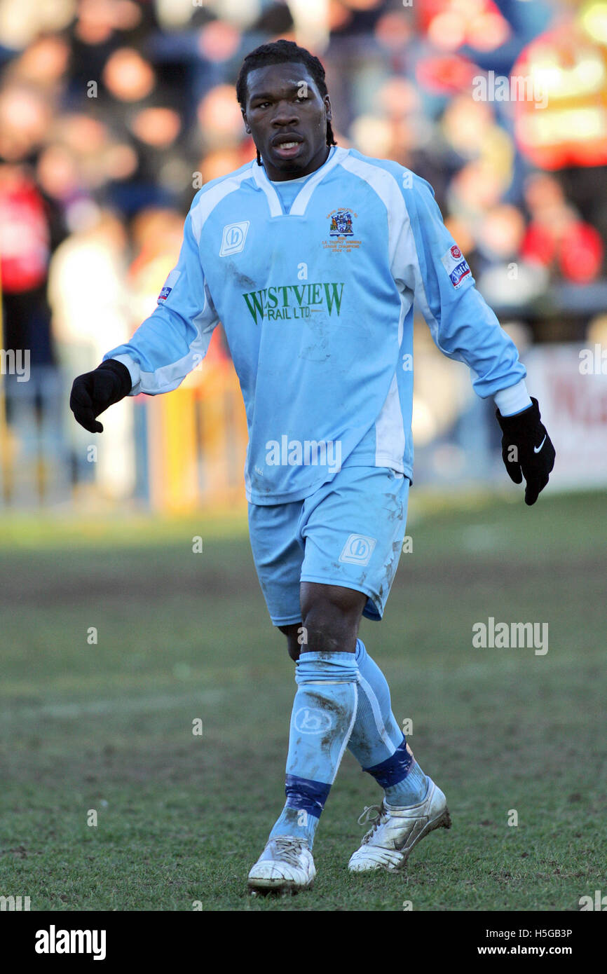 Aaron McLean - Grigio vs Atletico Dagenham & Redbridge - FA Trophy Quarter-Final presso il nuovo Rec - 25/02/06 Foto Stock