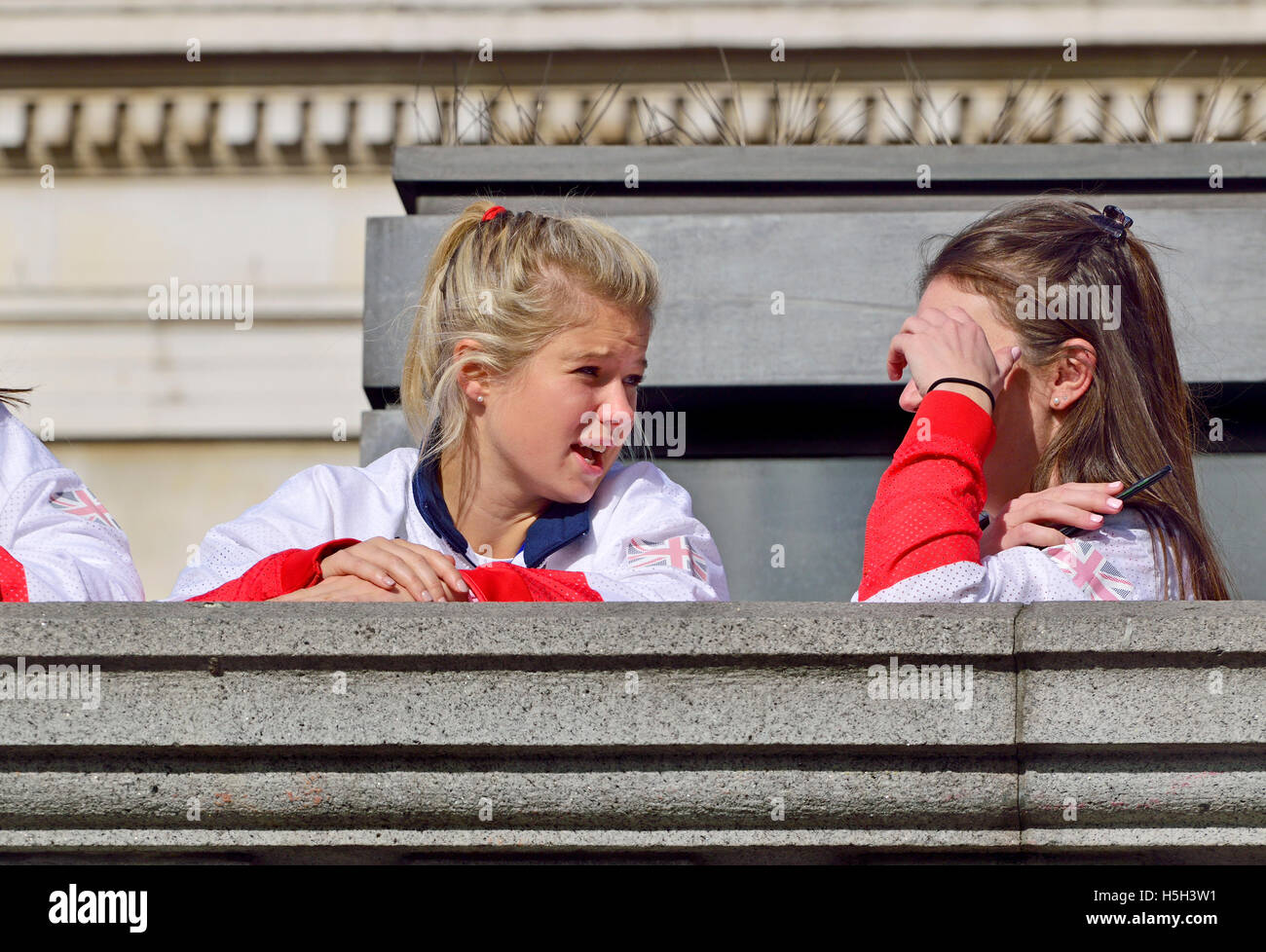 Sophie Bray (femminile di hockey medaglia di bronzo) al Rio 2016 Olimpiadi, al ritorno degli eroi celebrazioni in Trafalgar Square,... Foto Stock