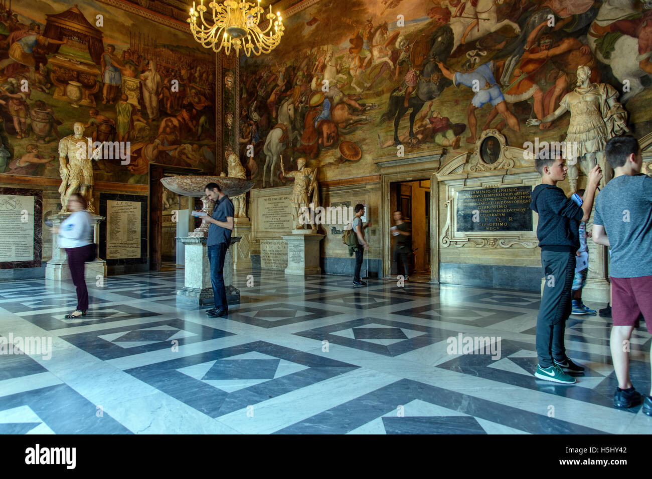 Vista interna dei Musei Capitolini, il Palazzo dei Conservatori, Roma, lazio, Italy Foto Stock