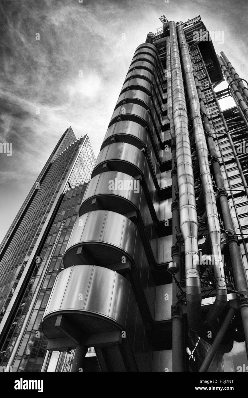 Lloyds Building, la città di Londra, Inghilterra, Regno Unito Foto Stock
