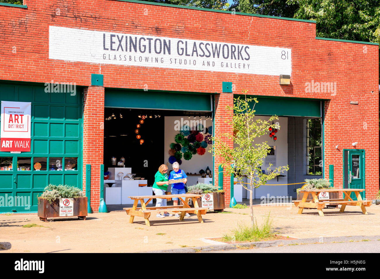 Il Lexington vetrerie studio su S. Lexington Ave in Asheville NC Foto Stock